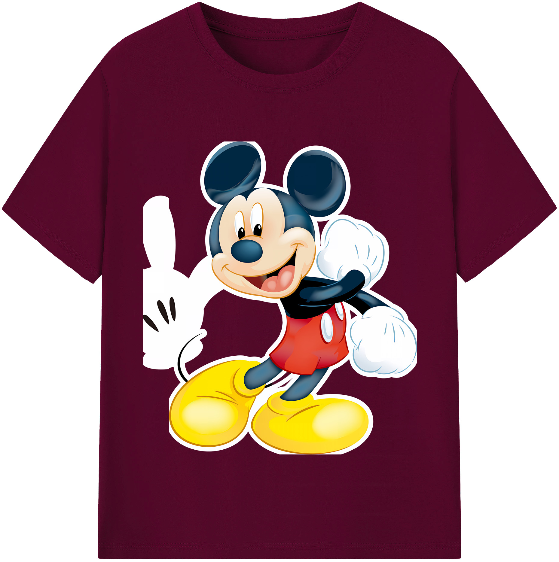 ミッキーマウス Mickey Mouse レディースカジュアルプリントTシャツ（綿100％）
